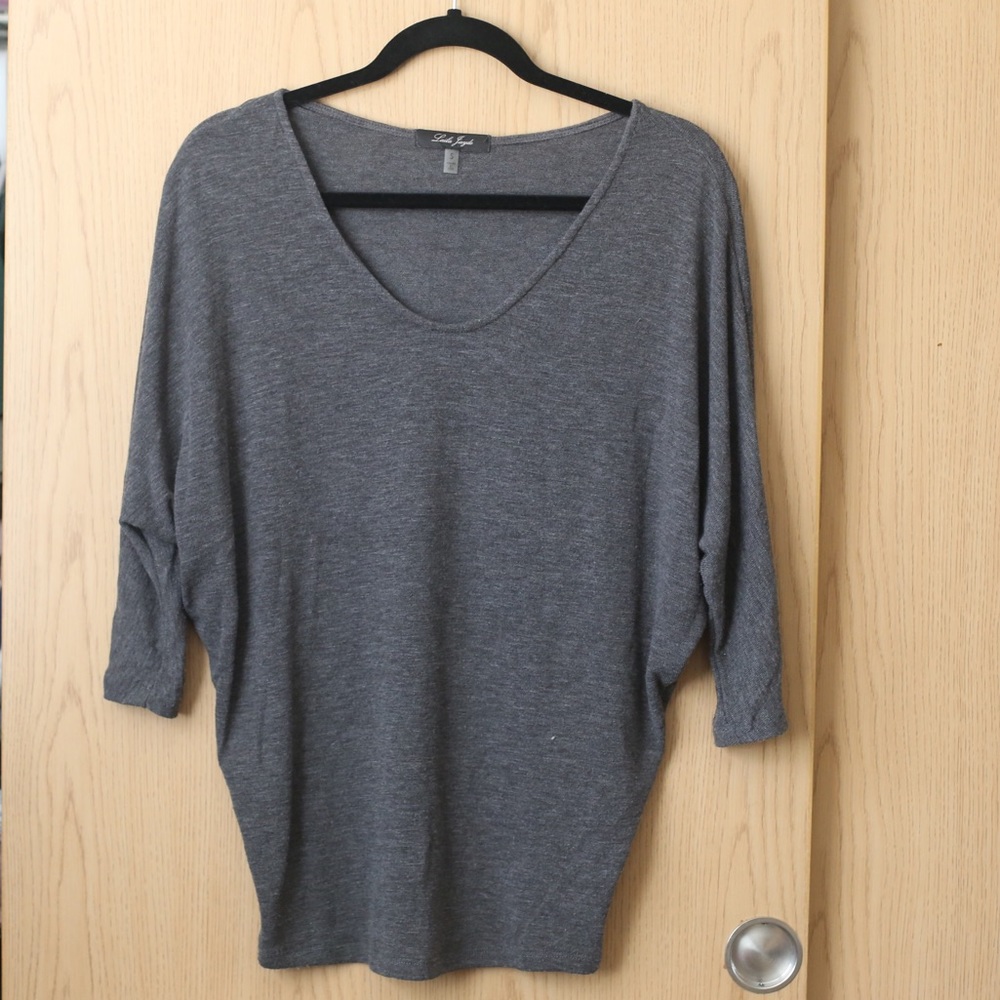 Charcoal Gray Dolman Sleeve Sweater